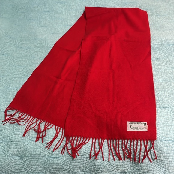 cashmere / wool red scarf - Picture 5 of 8